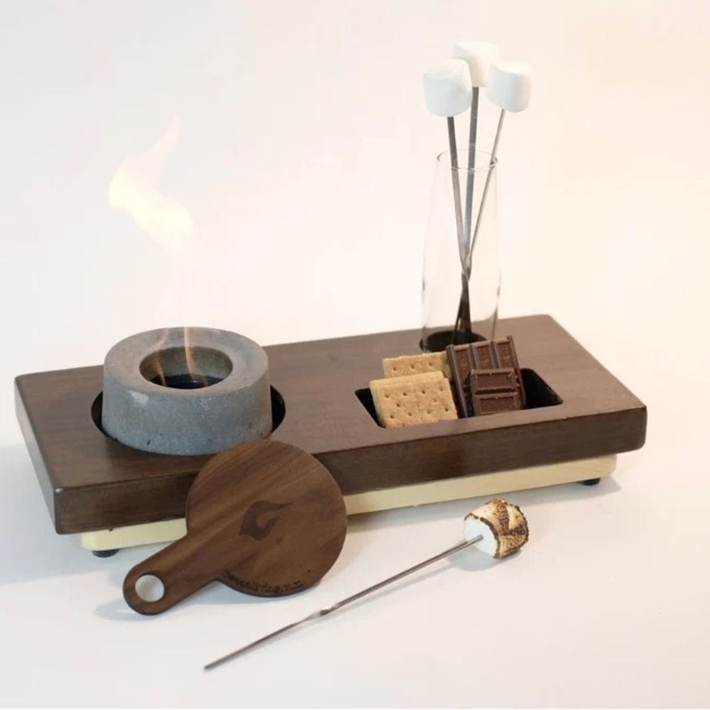 Swoon Living Ultimate S'mores Kit with Table Top Fire Pit and Board